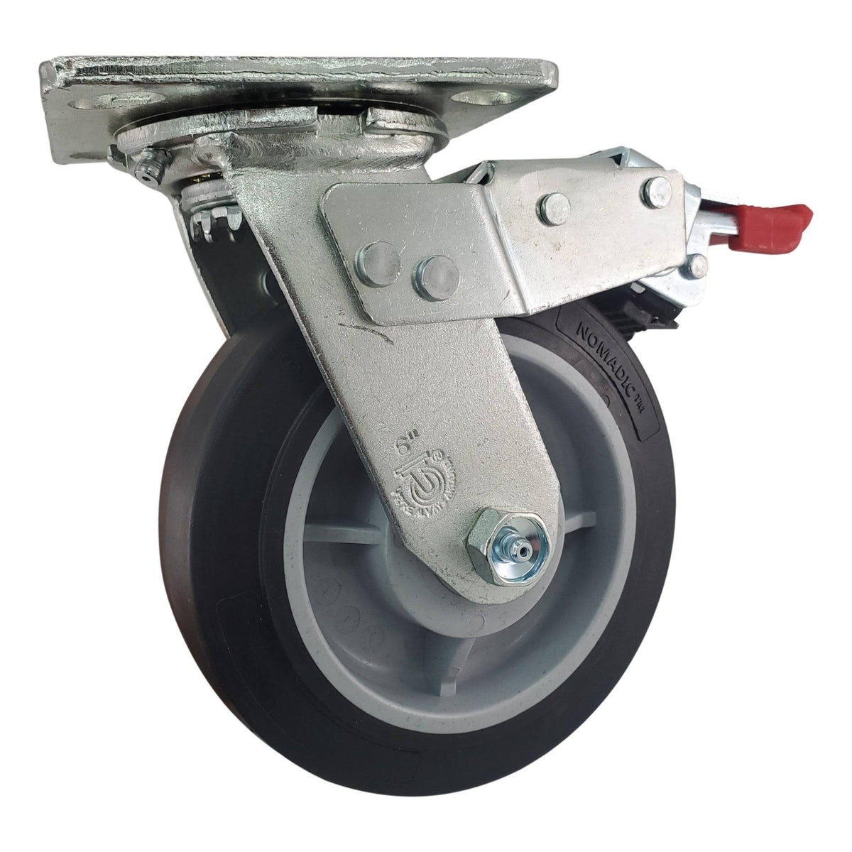 6" x 2" Nomadic Wheel Swivel Caster w/ Total Lock Brake - 600 lbs. capacity - Durable Superior Casters