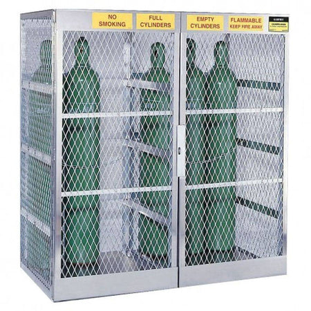 Cylinder Locker, Safe Storage up to 20 Vertical Compressed Gas Cyl. - Justrite