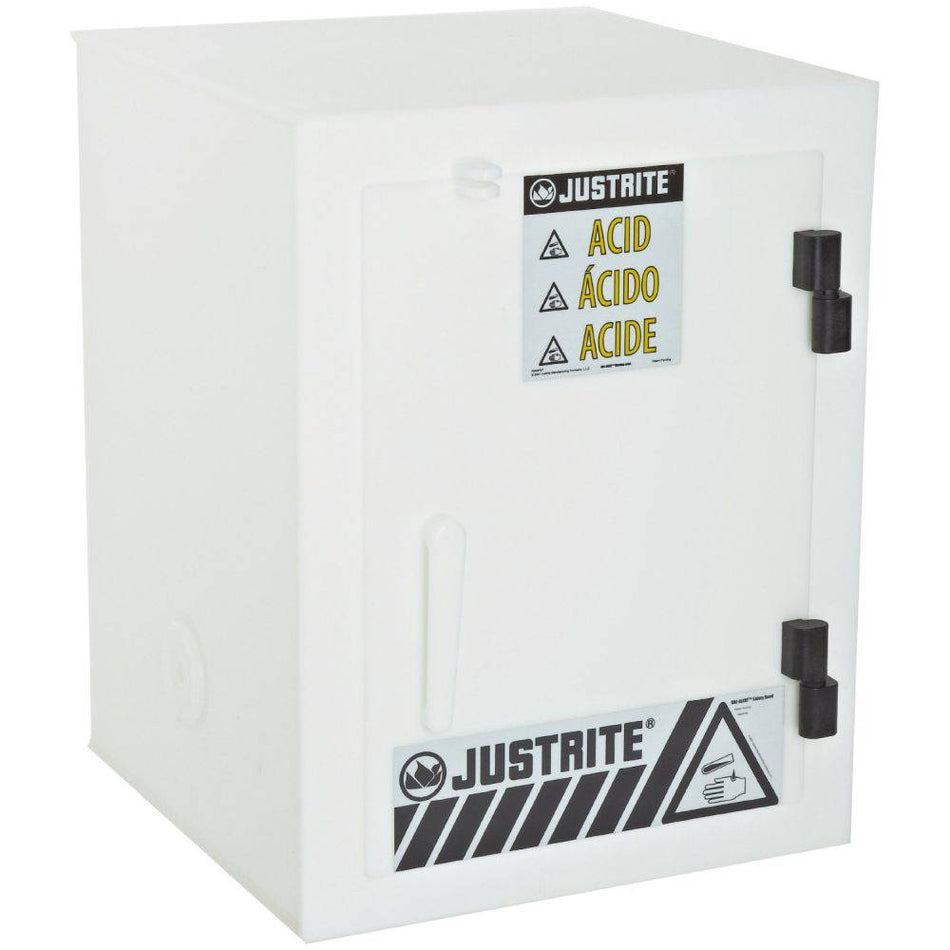 Countertop Corrosives-Acid Safety Cabinet, Cap. Six 2-1-2 Liter Bottles, 1 Door, Poly - Justrite