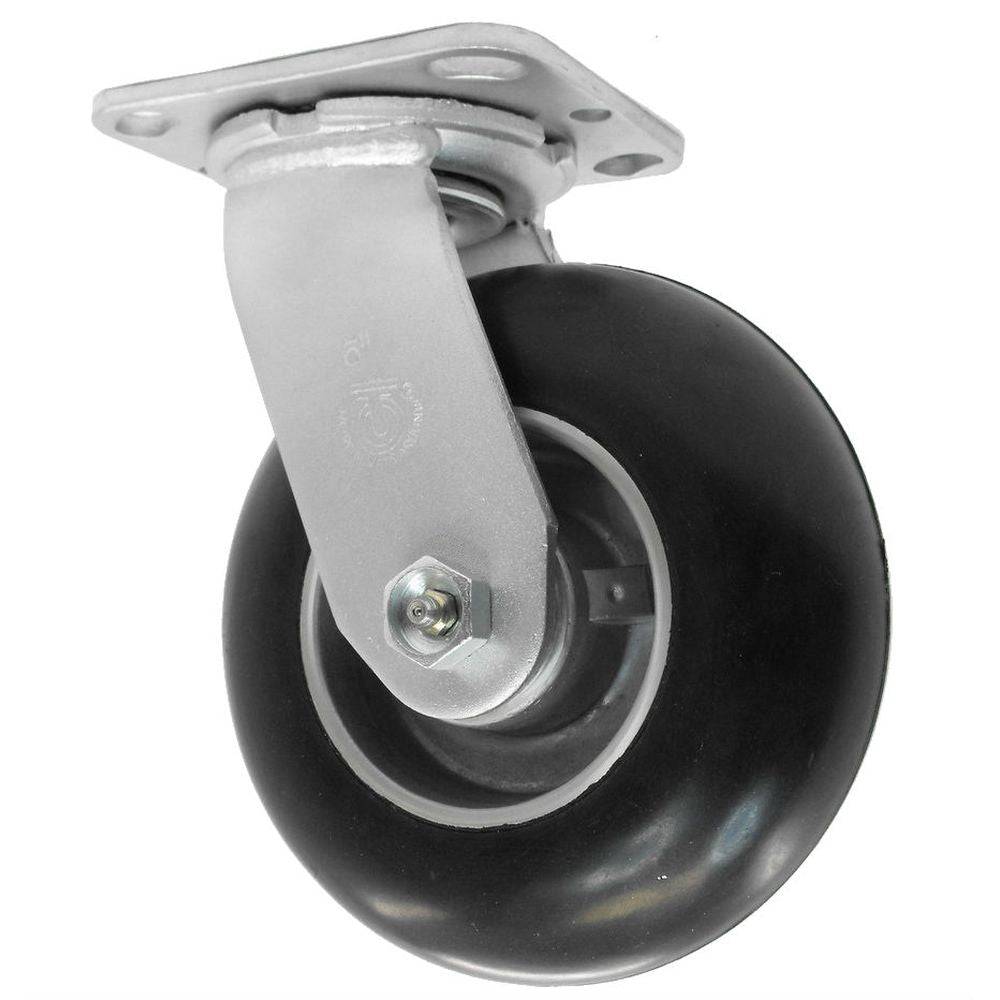 6" x 2" Dura Cushion Wheel Swivel Caster (Black) - 350 lbs. capacity - Durable Superior Casters