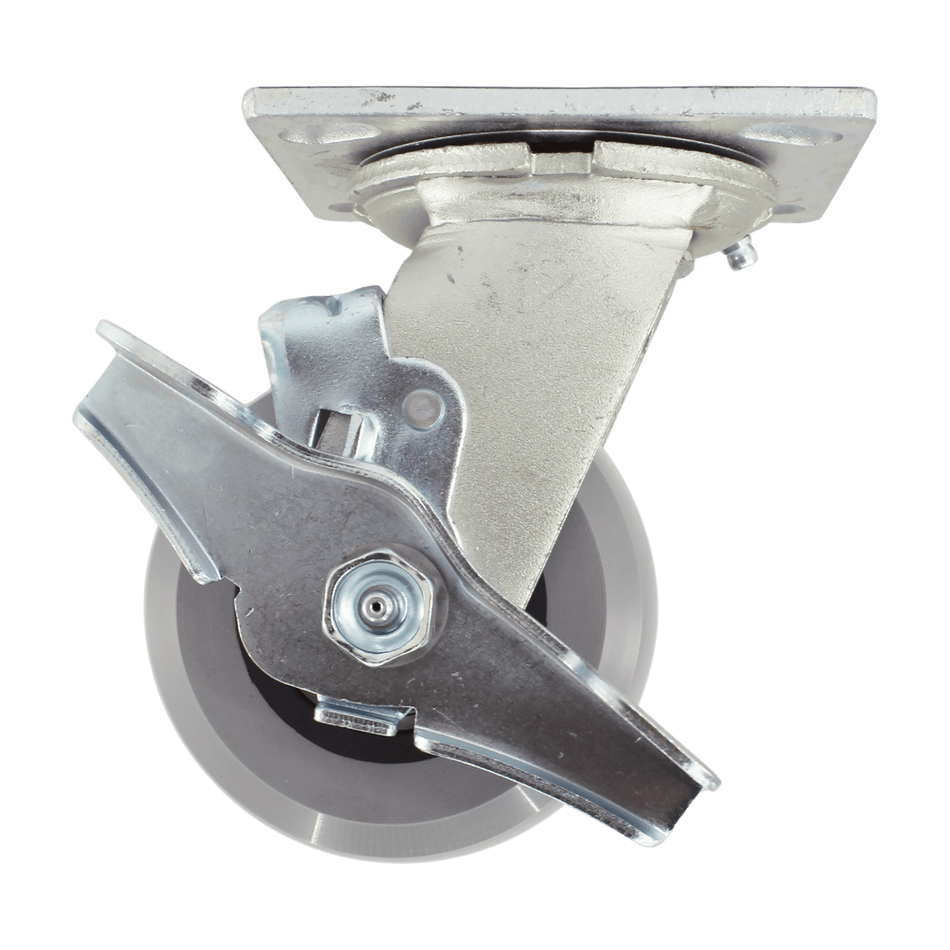 4" x 2" Ergolastomer Wheel Swivel Caster, Top Lock Brake, 1000 lb Cap. - Durable Superior Casters