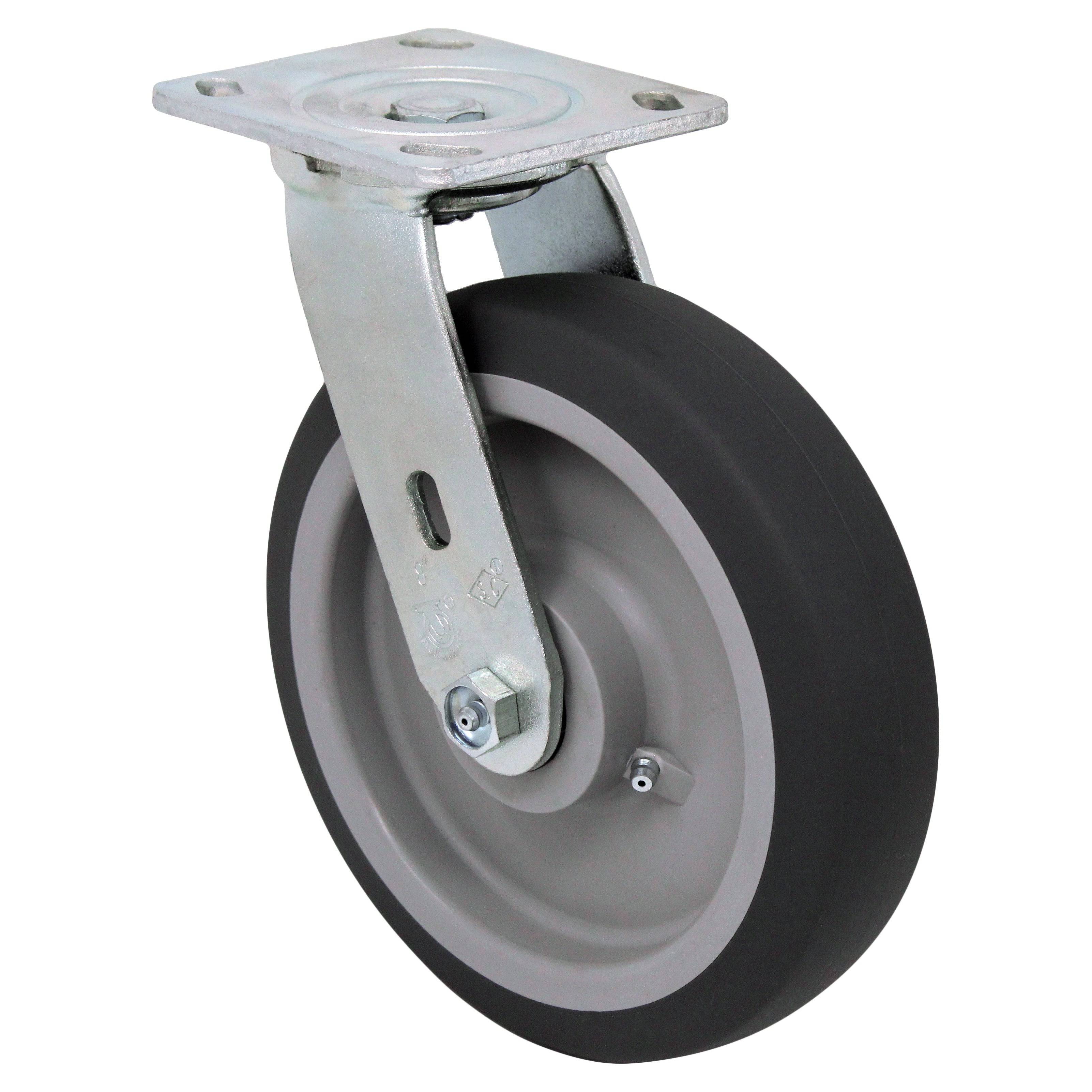 8" x 2" Thermo-Pro Wheel Swivel Caster w/ Flat Tread - Durable Superior Casters