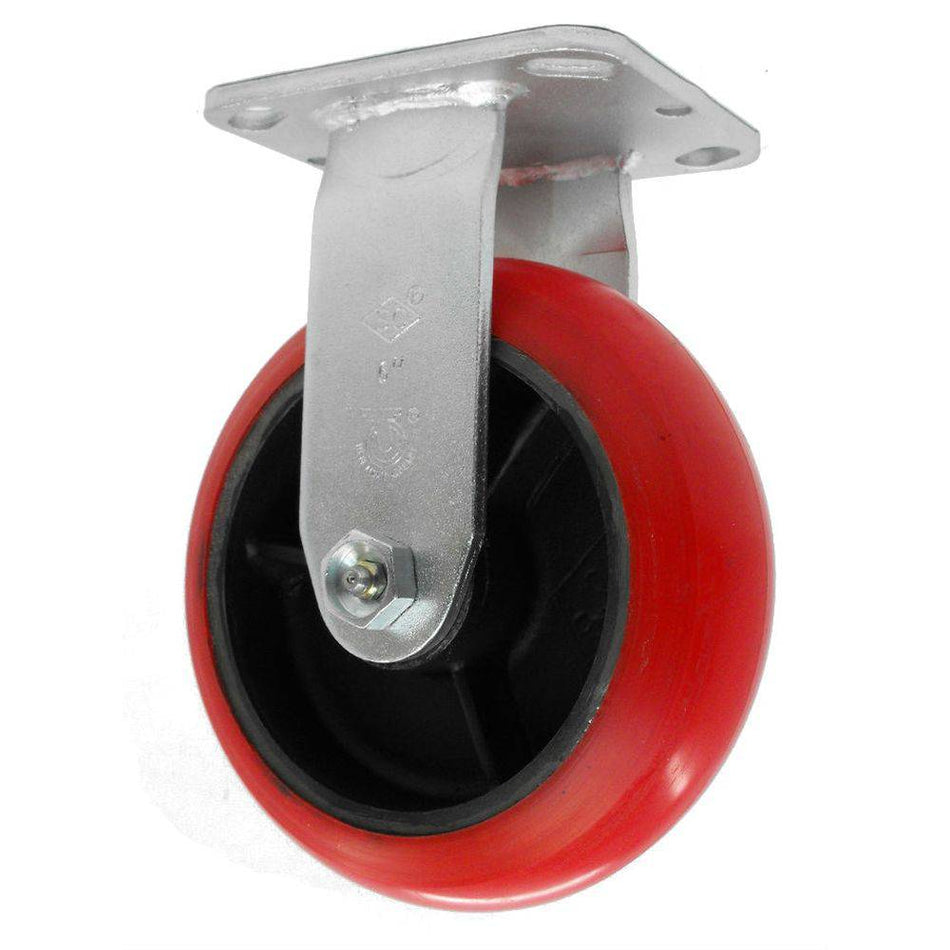 6" x 2" Polyflexon Cast Wheel Rigid Caster - 900 lbs. Capacity - Durable Superior Casters