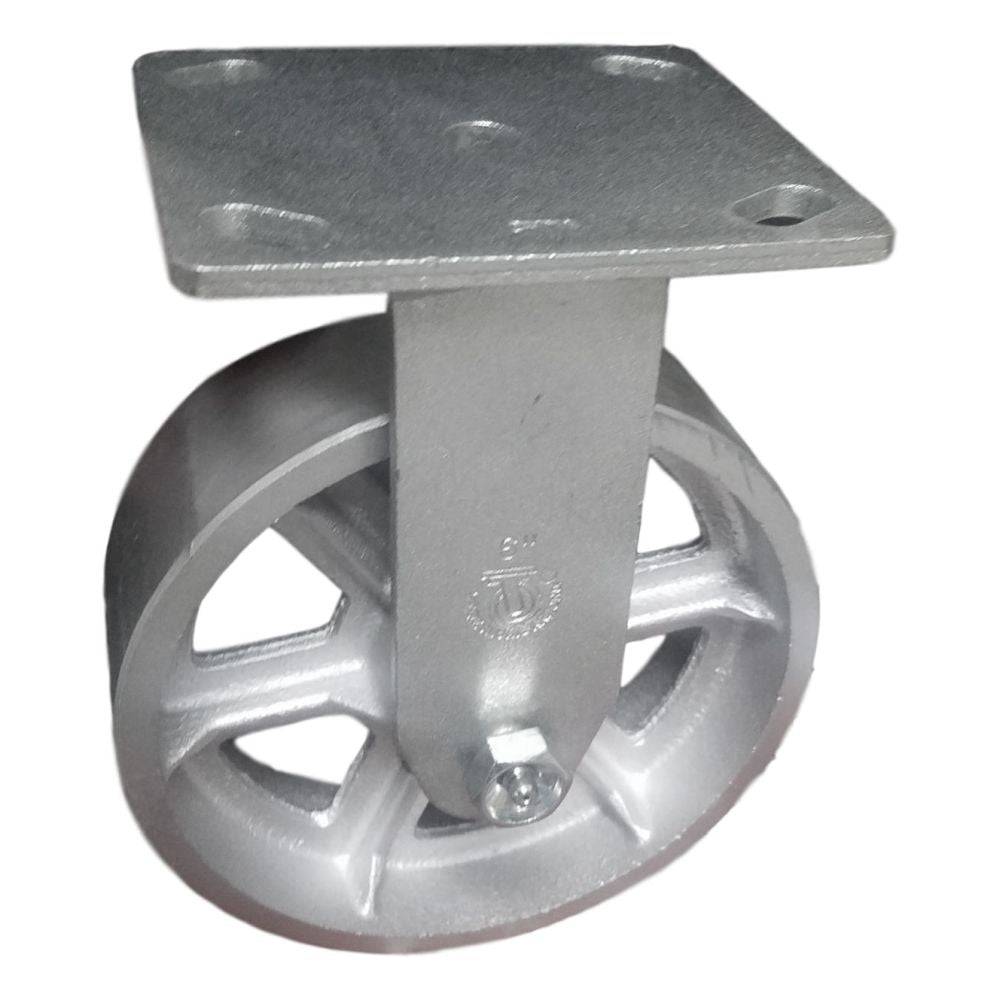 6" x 2" Heavy Duty Semi-Steel Wheel Rigid Caster - 1250 lbs. Capacity - Durable Superior Casters