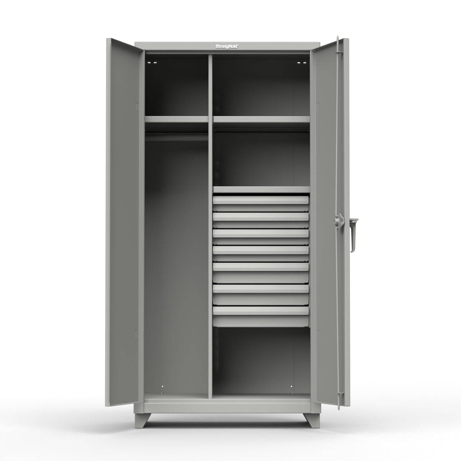 Extra Heavy Duty 14 GA Uniform Cabinet with 7 Drawers, 3 Shelves - 36 ...