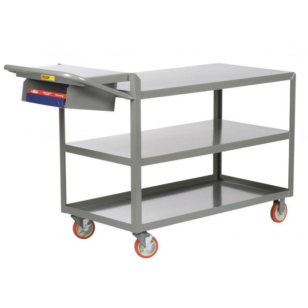 3-Shelf Order Picking Truck (w/ Flush Top and Storage Pocket) - Little Giant