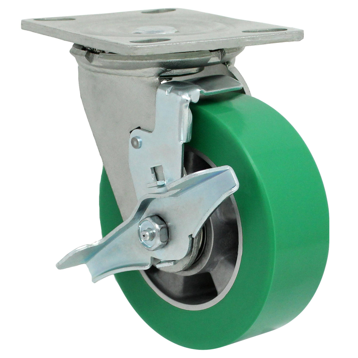 6" x 2" Champion Wheel Swivel Caster w/ Top Lock Brake - 1200 lbs. Capacity - Durable Superior Casters