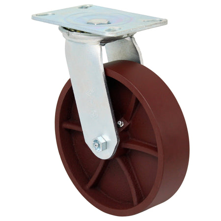 8" x 2" Energy Saver Ductile Steel Swivel Caster Medium Duty, 1500 lbs. Cap - Durable Superior Casters