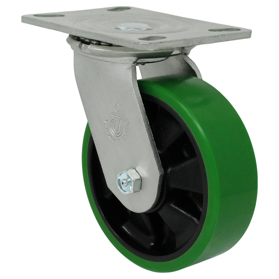 6" x 2" Polyon MaxRok Wheel Swivel Caster - 1100 lbs. Capacity - Durable Superior Casters