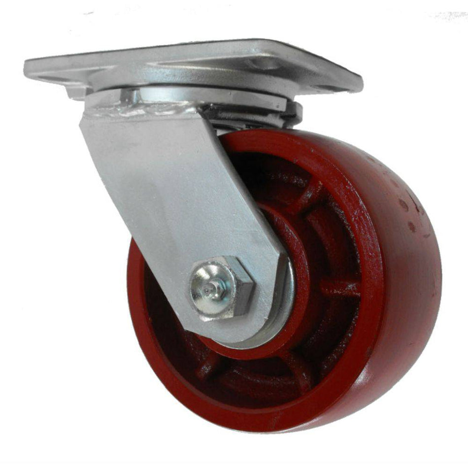 6" x 3" Energy Saver Hvy-Duty Ductile Steel Swivel Caster - 2,400 Lbs Cap. - Durable Superior Casters