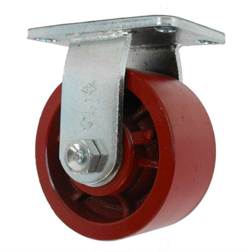 6" x 3" Heavy Duty Ductile Steel Wheel Rigid Caster - 2400 lbs. Capacity - Durable Superior Casters