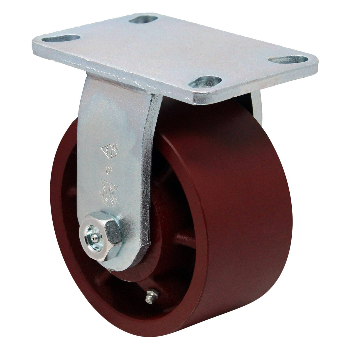 6" x 3" Heavy Duty Ductile Steel Wheel Rigid Caster - 2400 lbs. Capacity - Durable Superior Casters