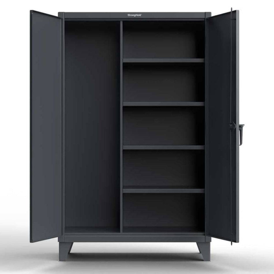 Extreme Duty 12 GA Janitorial Cabinet with 3 Shelves - 72 In. W x 24 In. D x 66 In. H - Strong Hold