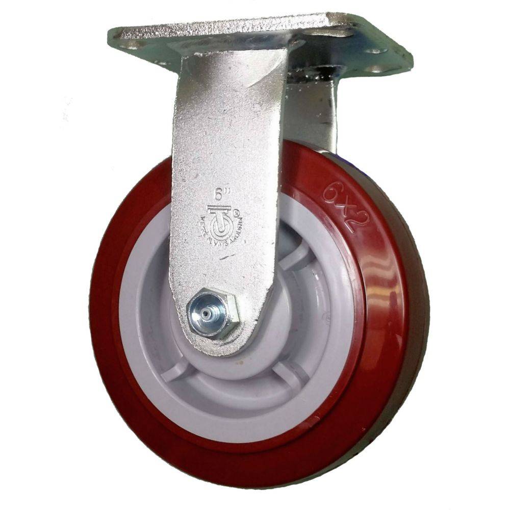 6" x 2" Polymadic Wheel Rigid Caster - 900 lbs. capacity - Durable Superior Casters