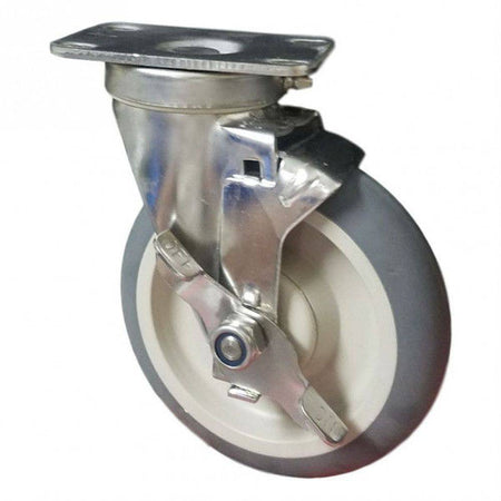 5" x 1-1/4" Thermo-Pro Wheel Swivel Caster S.S., Top Lock Brake, 300# Cap - Durable Superior Casters