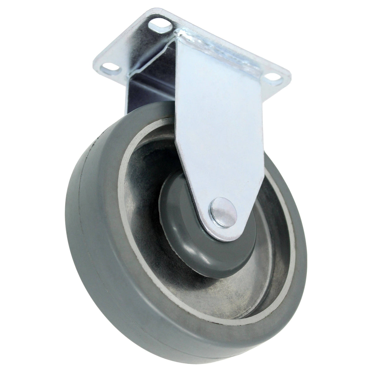 5" x 1-1/4" Mold-On Rubber Aluminum Wheel Rigid Caster - 325 lbs. capacity - Durable Superior Casters