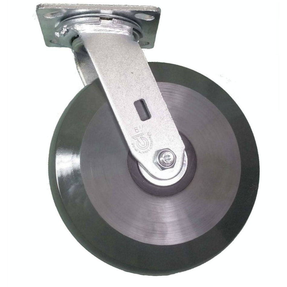 8" x 2" Ergolastomer Wheel Swivel Caster - 1250 lbs Capacity - Durable Superior Casters