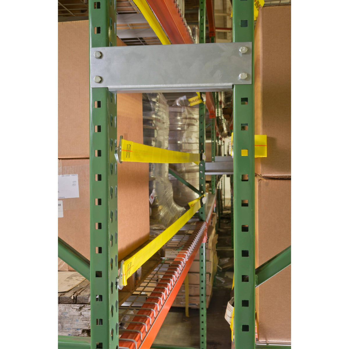 Pallet Rack Safety Straps - Standard/J-Hook Attachments - Adrian's Safety Solutions