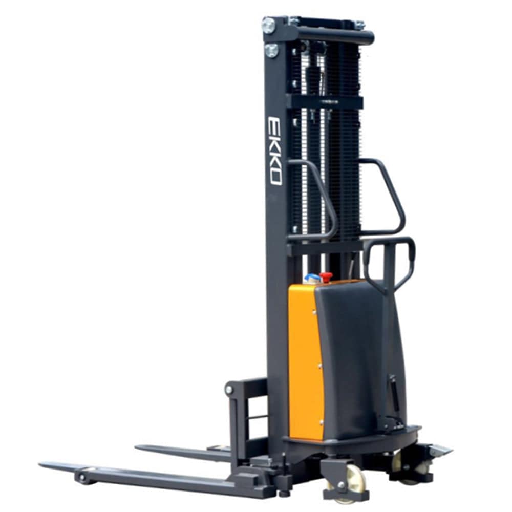 EKKO EA15B Semi-Electric Straddle Stacker - 119" Height - 3300 lbs Capacity - Ekko Lifts