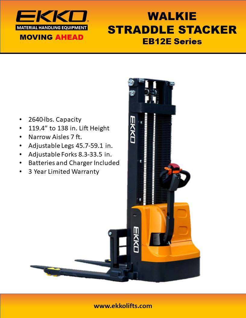 EKKO EB12E Electric Straddle Stacker - 119-138