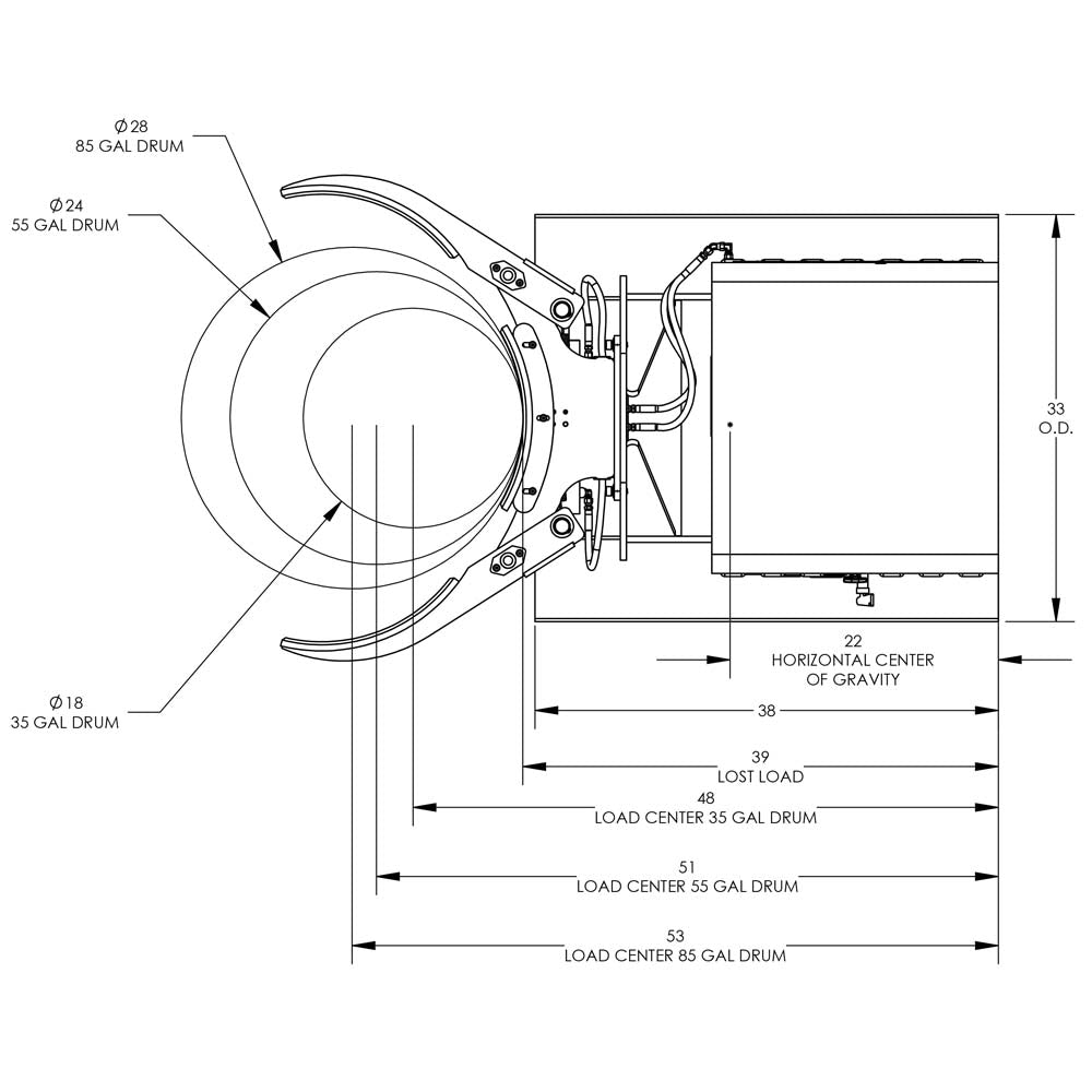 Valley Craft Powered Drum Forklift Attachments - F89705