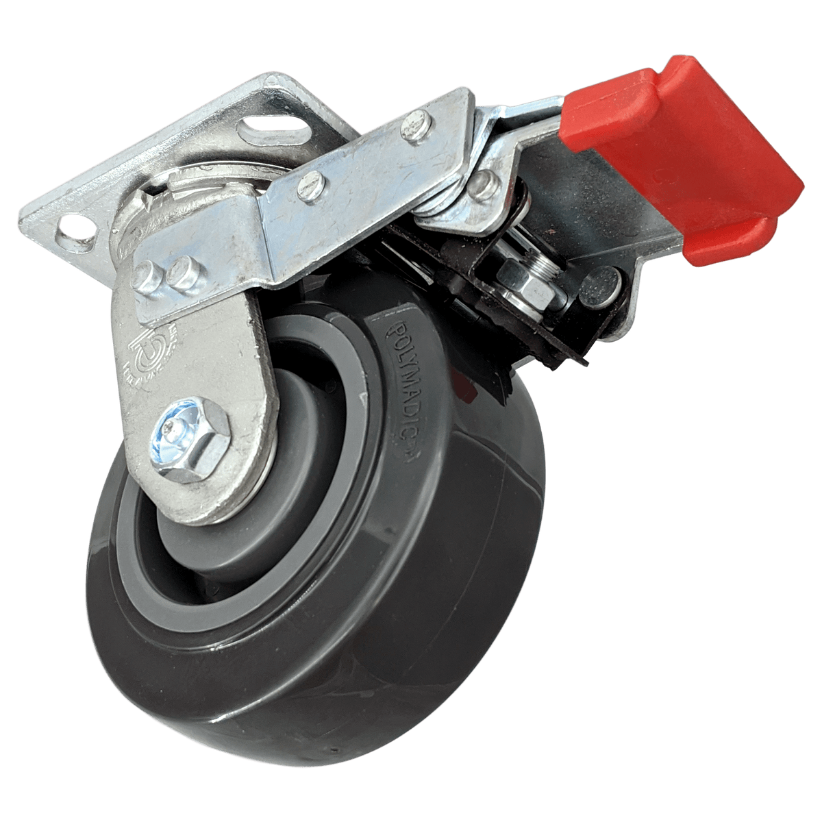 5" x 2" Polymadic Wheel Swivel Caster w/ Total Lock Brake - 750 lbs. Cap. - Durable Superior Casters