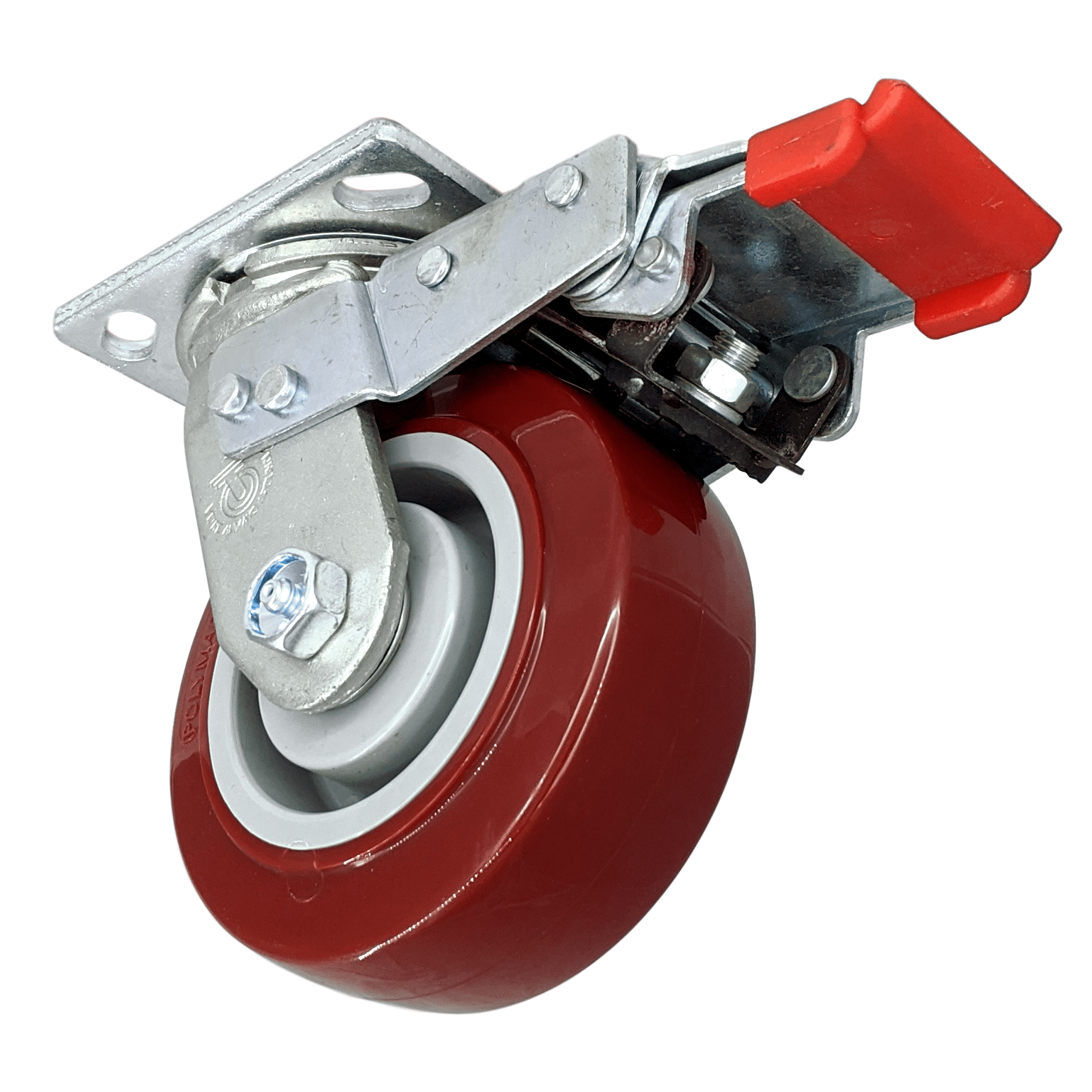 5" x 2" Polymadic Wheel Swivel Caster w/ Total Lock Brake - 750 lbs. Cap. - Durable Superior Casters