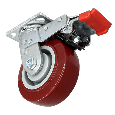 5" x 2" Polymadic Wheel Swivel Caster w/ Total Lock Brake - 750 lbs. Cap. - Durable Superior Casters