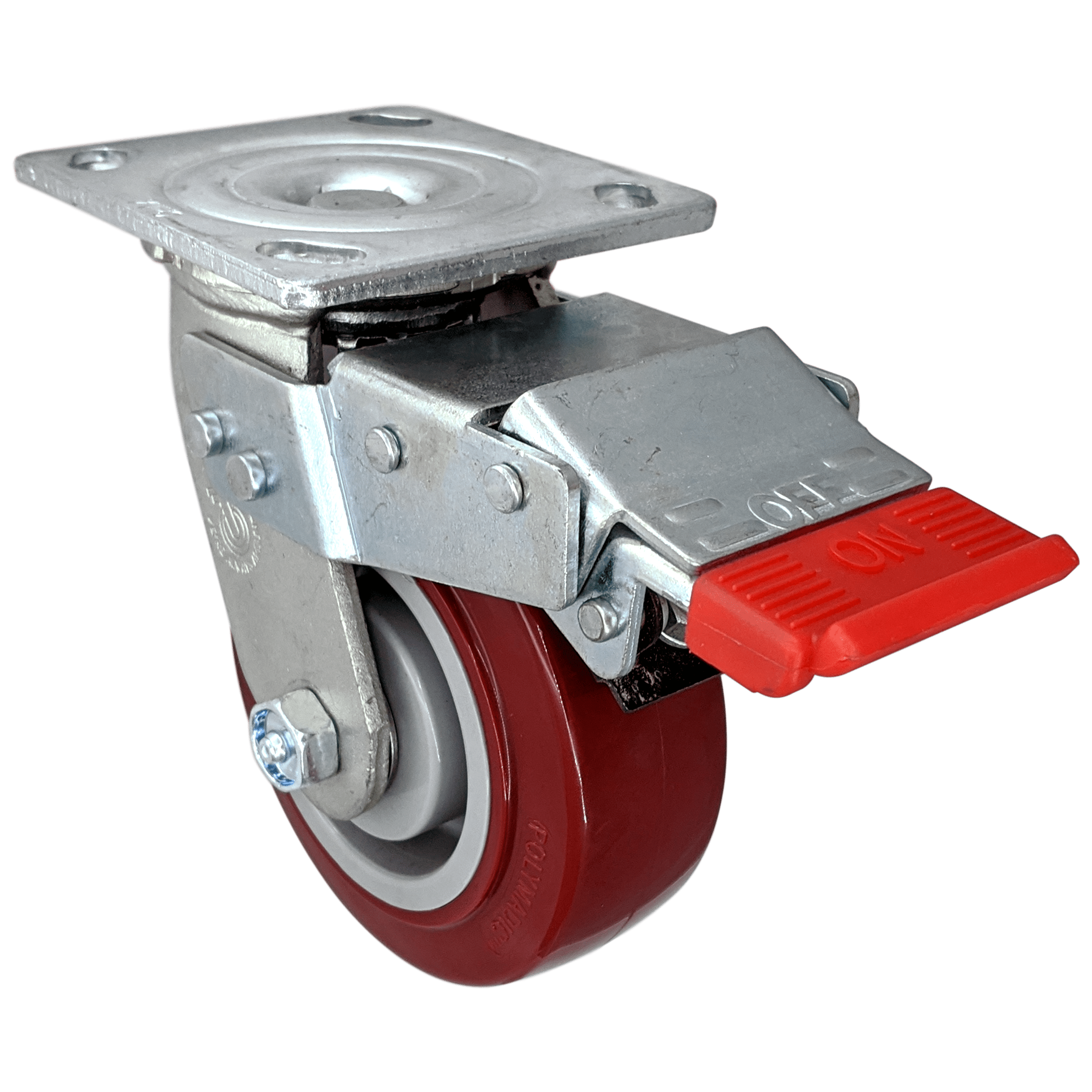 5" x 2" Polymadic Wheel Swivel Caster w/ Total Lock Brake - 750 lbs. Cap. - Durable Superior Casters