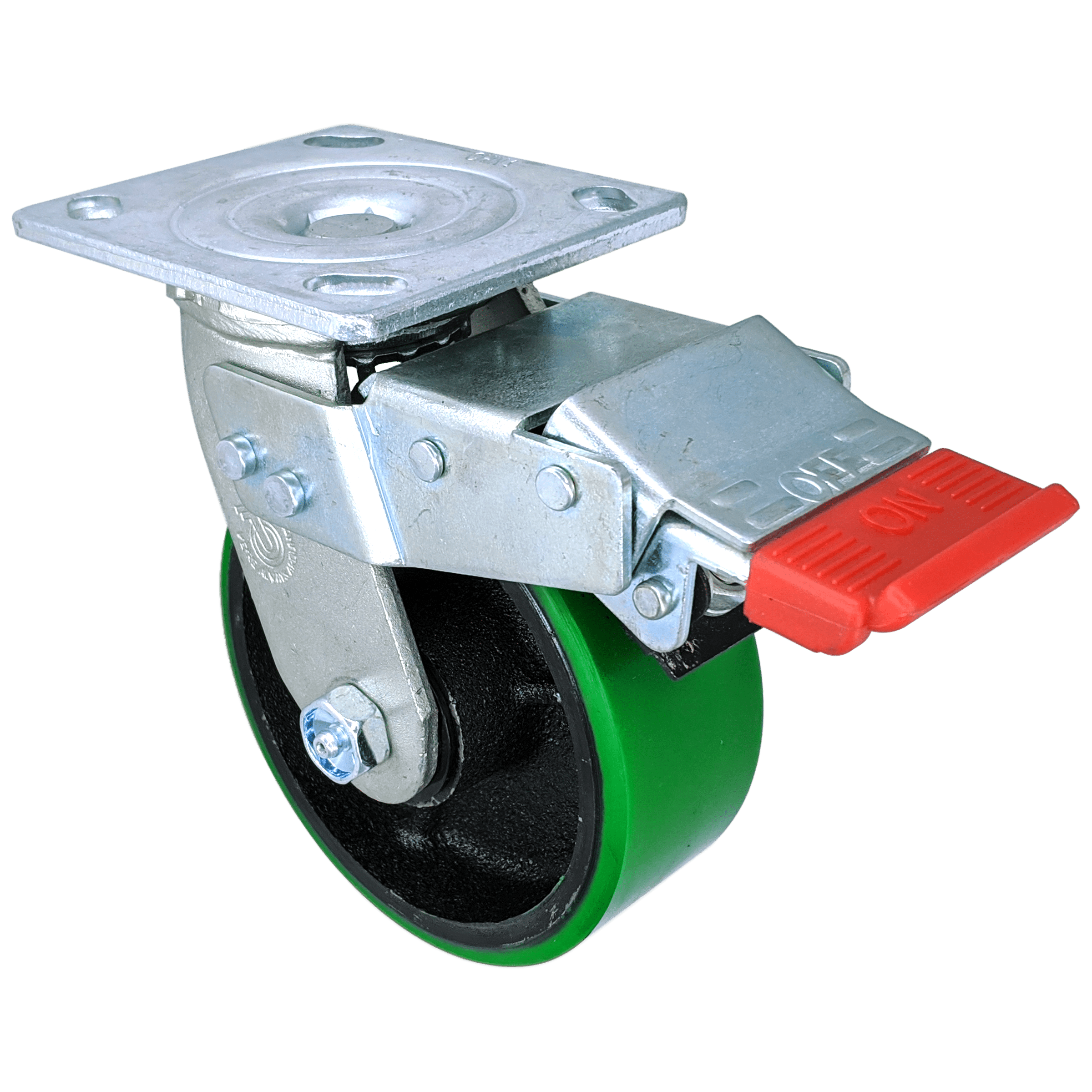 5" x 2" Polyon Cast Wheel Swivel Caster w/ Total Lock Brake - 1000 lbs. Cap. - Durable Superior Casters