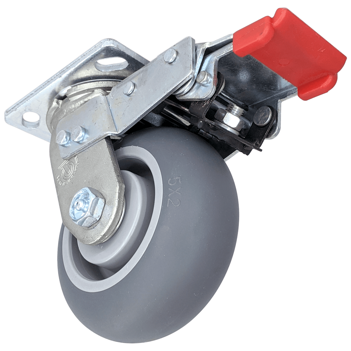 5" x 2" Thermo-Pro Wheel Swivel Caster W/ Total-Lock Brake - 350 lbs. Cap. - Durable Superior Casters