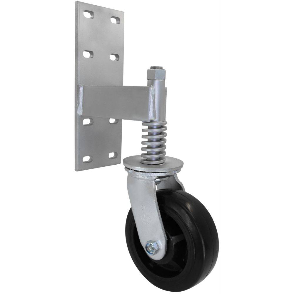 8" x 2" Rubber on Nylon Wheel Heavy Duty Spring Gate Caster  G327NR80JB0437YY - Durable Superior Casters