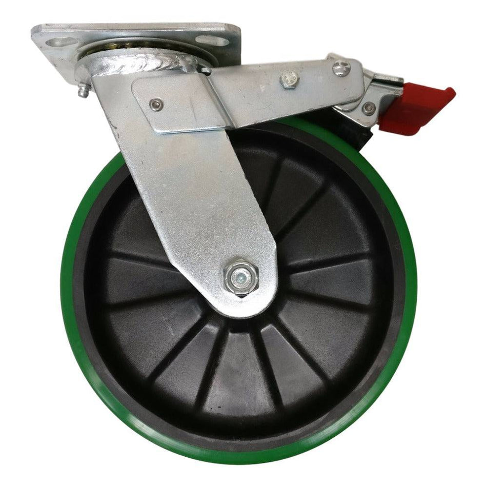 8" x 2" Polyon MaxRok Swivel Caster w/ Total Lock Brake - 1400 lbs. Cap. - Durable Superior Casters