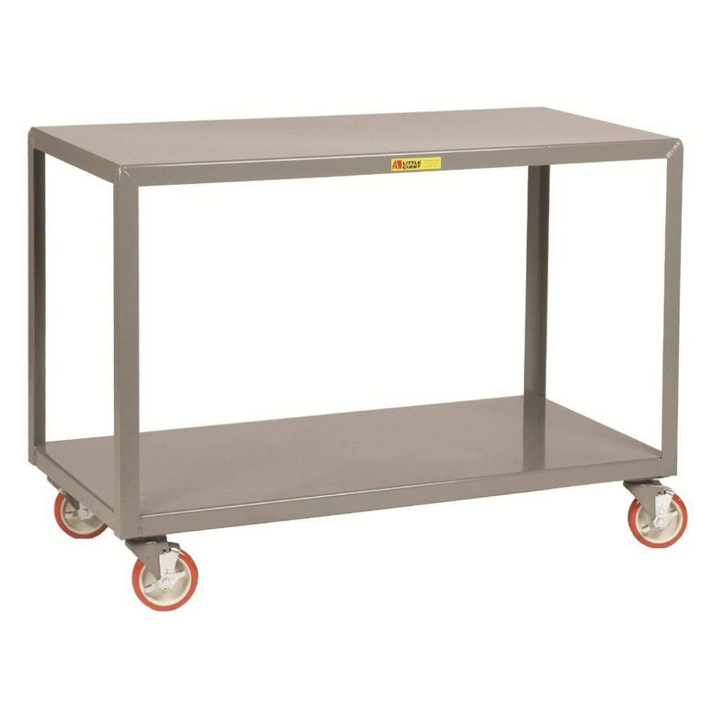 Mobile Table w/ Bottom Shelf (Braked Wheels) – Source 4 Industries