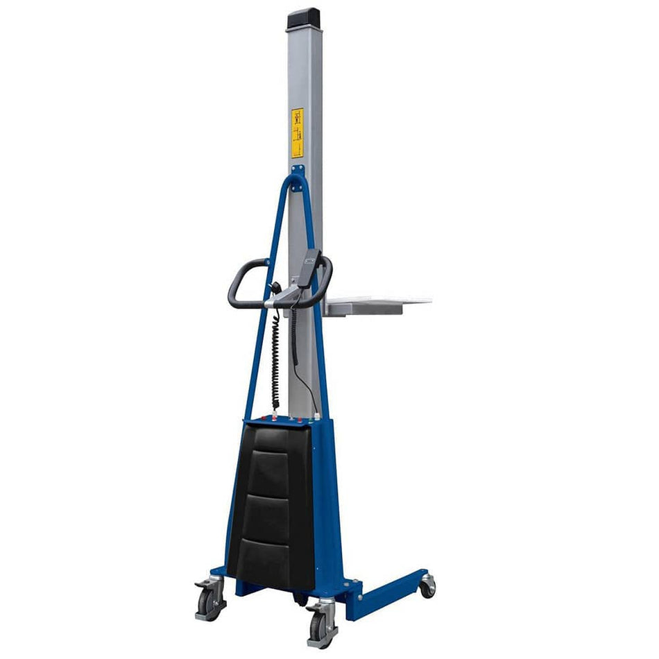 Steel DC Powered Work Position - 36 in x 24 in x 80 in - 550 lbs Capacity - Blue - Vestil