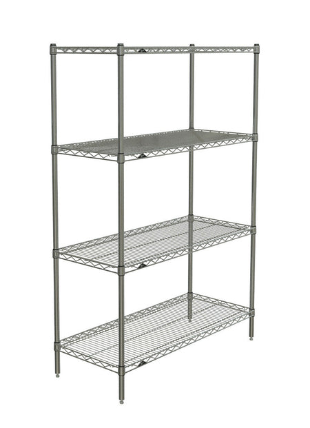 Metro - Super Erecta 4-Shelf Industrial Wire Shelving Starter Unit (Chrome) - Metro