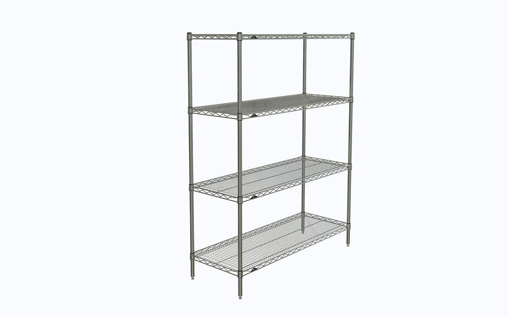 Metro - Super Erecta 4-Shelf Industrial Wire Shelving Starter Unit (Chrome) - Metro