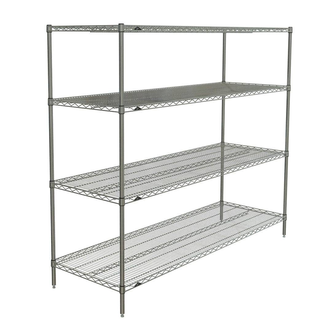 Metro - Super Erecta 4-Shelf Industrial Wire Shelving Starter Unit (Chrome) - Metro