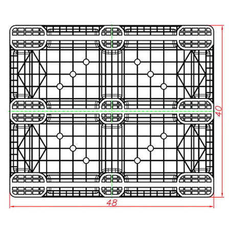 Plastic Industrial Pallet 48" x 40" - 8,800 lbs. Static Load - Nelson