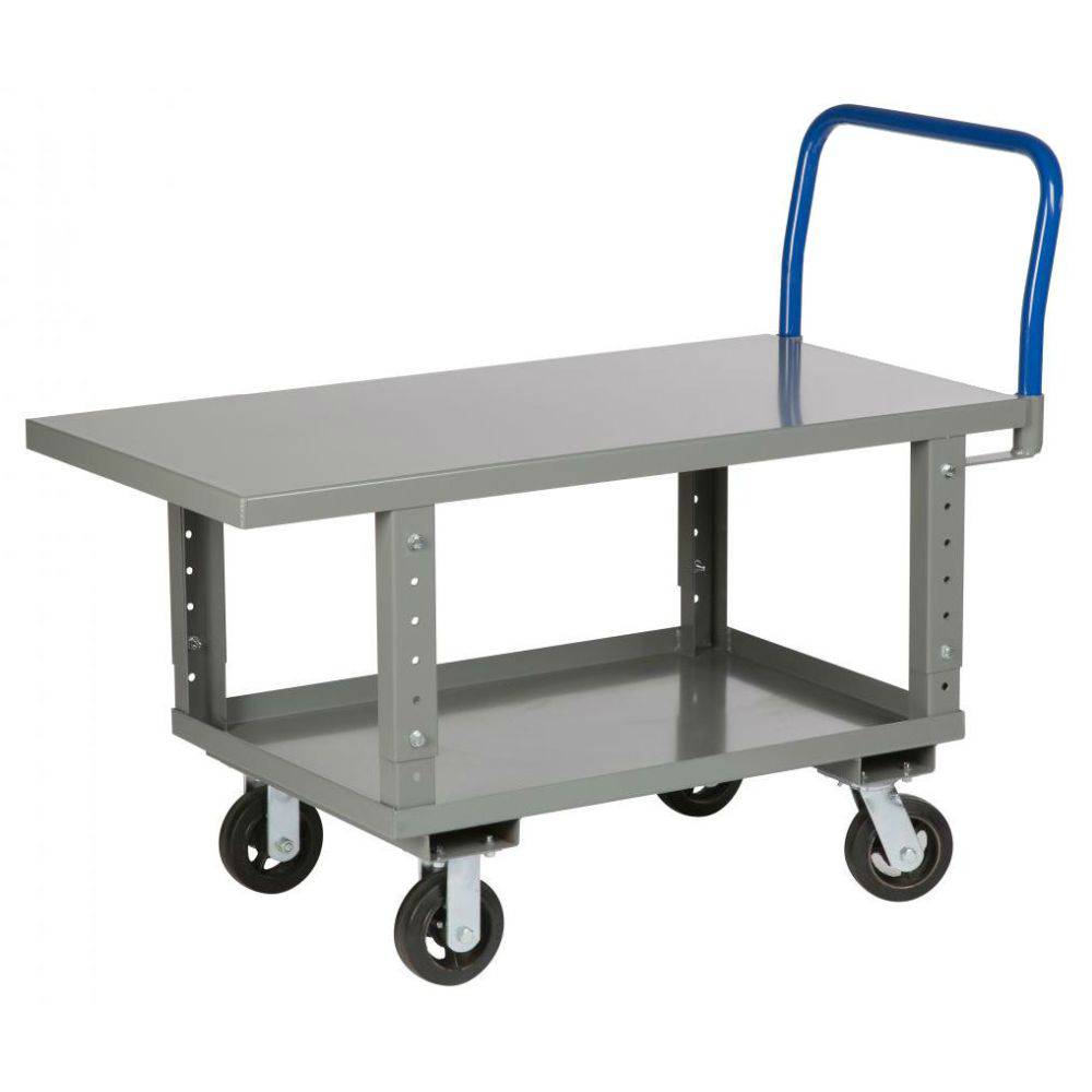 Adjustable Work Height Platform Truck w/ Lower Shelf - Little Giant