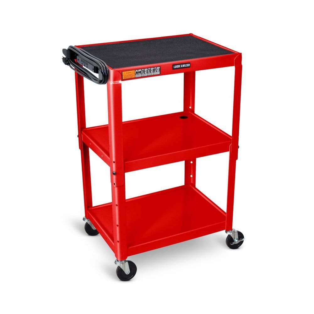 Adjustable Height Steel AV Cart (3 Shelves) - Luxor