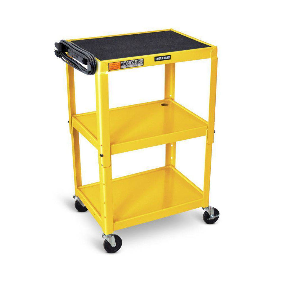 Adjustable Height Steel AV Cart (3 Shelves) - Luxor