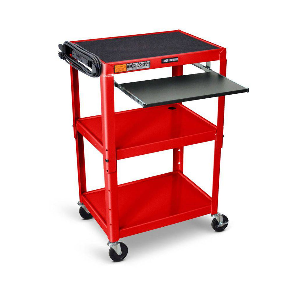 Adjustable Height Steel AV Cart (3 Shelves) - Luxor