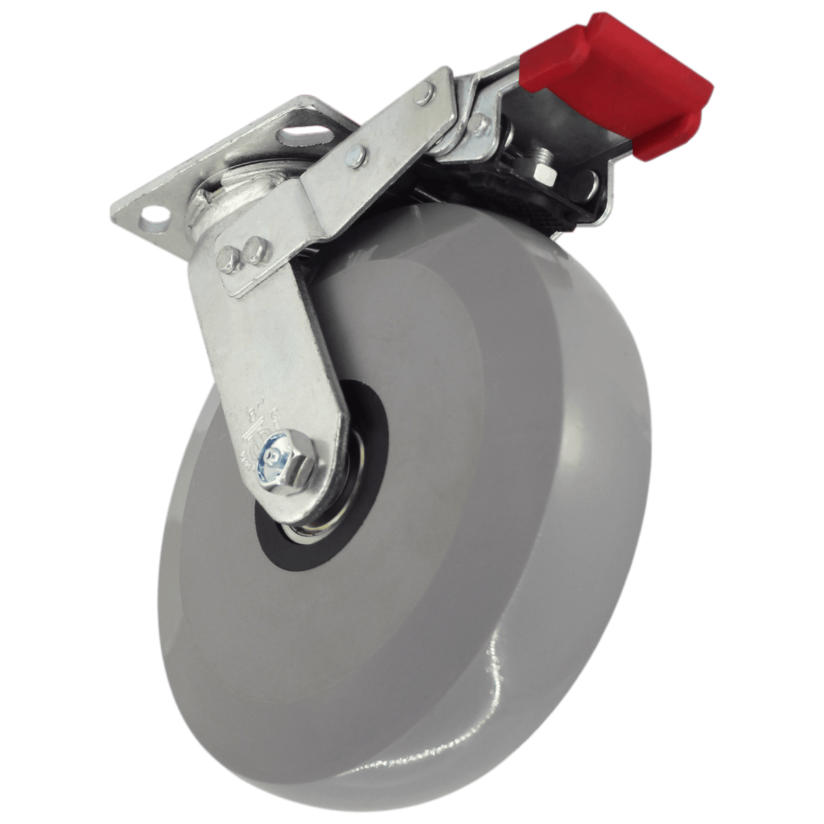 8" x 2" Ergolastomer Swivel Caster w/ Total-Lock Brake - 1,250 lbs. Cap. - Durable Superior Casters