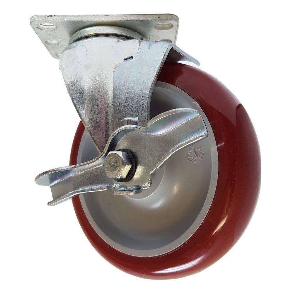 5" x 1-1/4" Polymadic Wheel Swivel Caster W/ Brake- 350 lbs. capacity - Durable Superior Casters